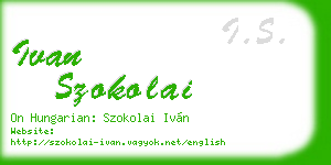 ivan szokolai business card